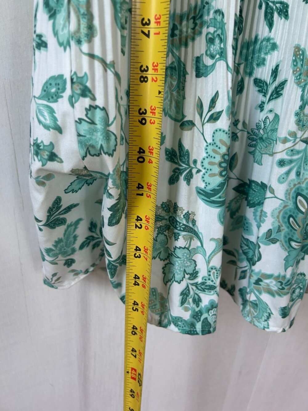 Current Air Tony Tiered Midi Dress in Green Floral Size M Puff Sleeve Pleated - Picture 14 of 15